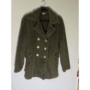 Gus & Maxx Corduroy Double Breasted Barn Pea Coat Jacket Women's Large Made USA
